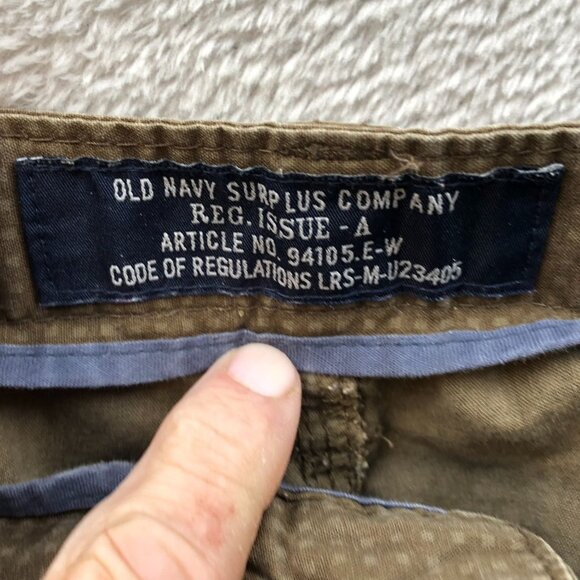 Old Navy Surplus Men Shorts Size 38 Chino Dotted Classic Casual Flat Front Brown - Picture 3 of 11